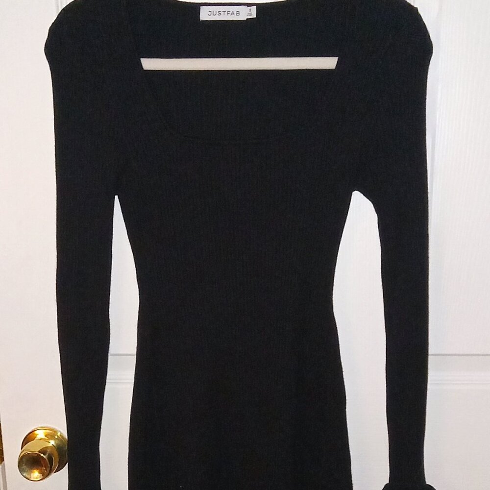 Just Fab black long sleeve sweater dress size small